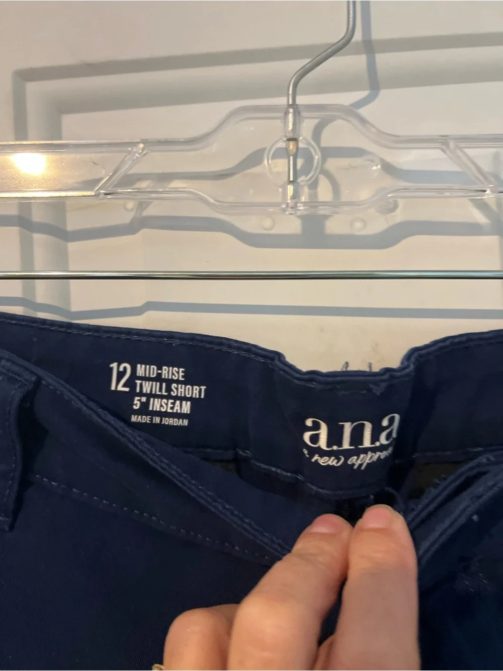 a.n.a Navy Cotton Chino Shorts